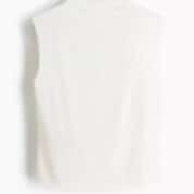 TOP CUELLO ALTO COLOR BLANCO PERLA