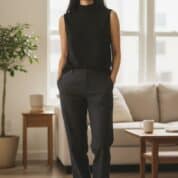 TOP CUELLO ALTO COLOR NEGRO