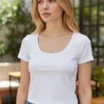 TOP CUELLO EN U COLOR BLANCO