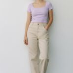TOP CUELLO EN U COLOR LILA